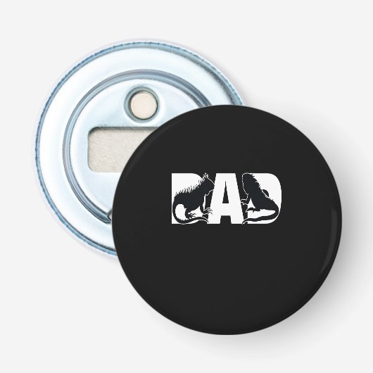 Iguana Dad Button Flesopener (Voorkant)
