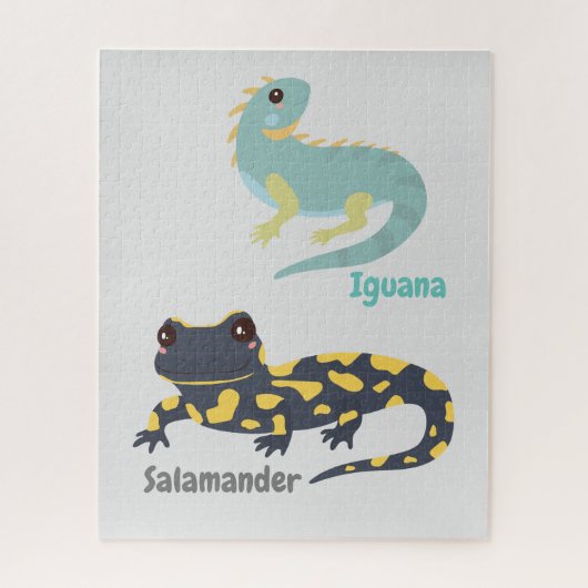 Iguana en Salamander Jigzaag Puzzle Legpuzzel (Verticaal)