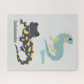 Iguana en Salamander Jigzaag Puzzle Legpuzzel (Horizontaal)