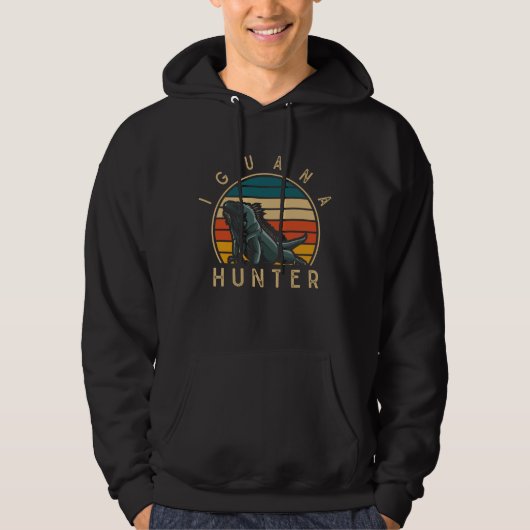 Iguana Hunter Funny Reptile Lover Hoodie (Voorkant)