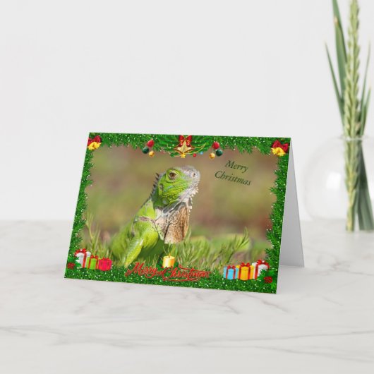 Iguana Kerst Kaart (Voorkant)