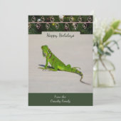 Iguana Kerst Kaart (Staand voorkant)