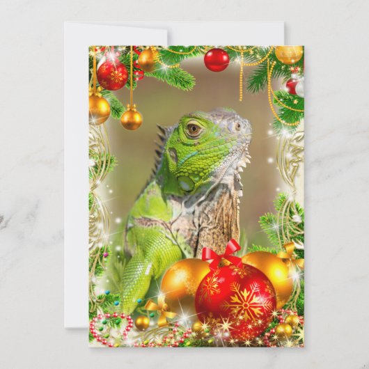 Iguana Kerst Kaart (Voorkant)
