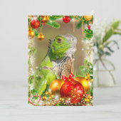 Iguana Kerst Kaart (Staand voorkant)