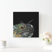 Iguana Lizard Animal Iguana Vierkante Klok (Huis)