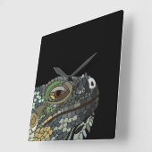 Iguana Lizard Animal Iguana Vierkante Klok (Hoek)