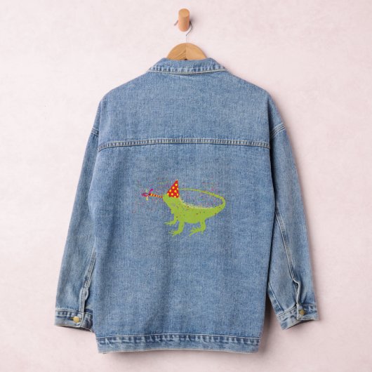 Iguana Lizard Partdens Animals met een partij Denim Jacket (Hangar)