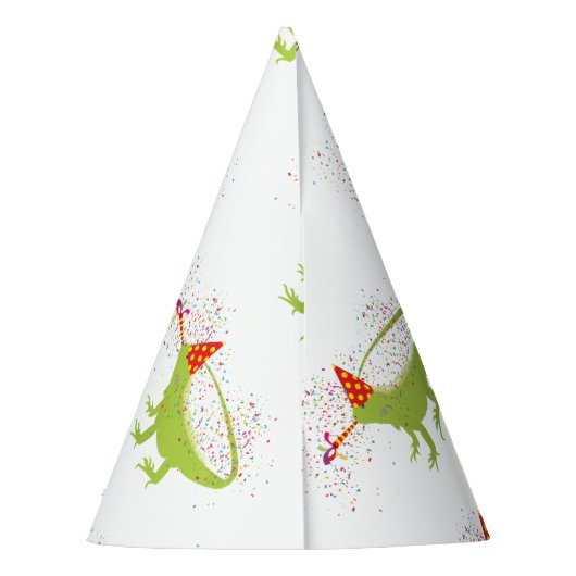 Iguana Lizard Partdens Animals met een partij Feesthoedjes (Achterkant)