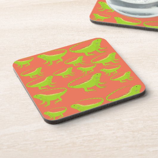 Iguana Lizard Pattern Bier Onderzetter (Linkerzijde)