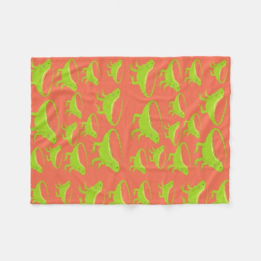 Iguana Lizard Pattern Fleece Deken (Voorkant (Horizontaal))