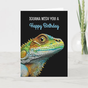 Iguana met u een gelukkige verjaardag kaart