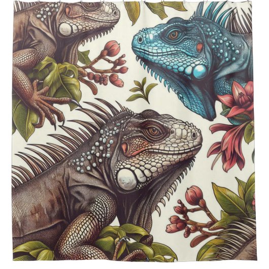  Iguana naadloos schilderen Douchegordijn (Voorkant)
