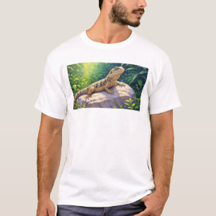 Iguana on Rock Watercolor T-Shirt