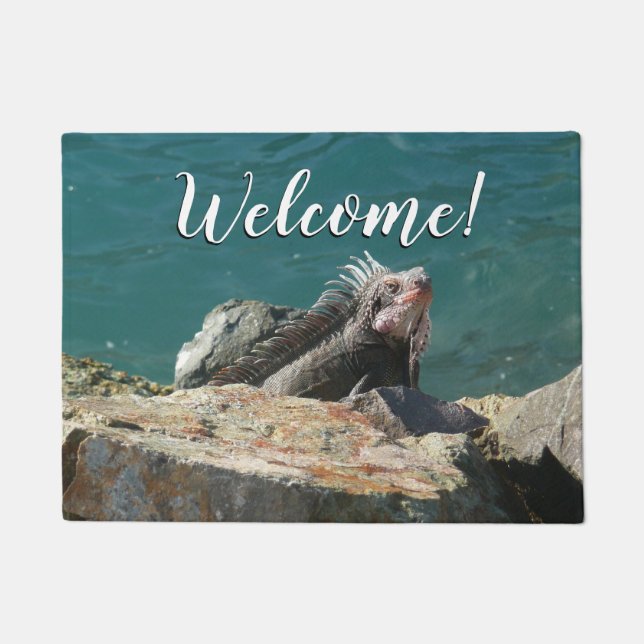 Iguana op St. Thomas Deurmat (Voorkant)