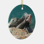Iguana op St. Thomas Keramisch Ornament (Rechts)