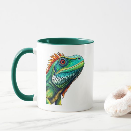 Iguana-portret Mok (Met donut)