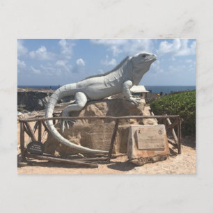 Iguana Sculpture Isla Mujeres, Mexico-Briefkaart Briefkaart