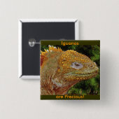 IGUANA WARRIOR Art Vierkante Button 5,1 Cm (Voorkant /achterkant)