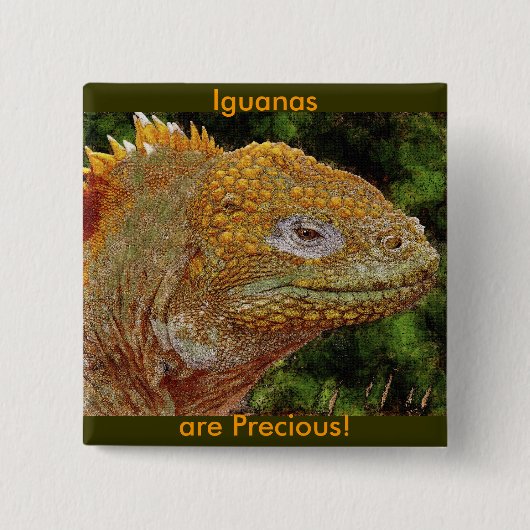 IGUANA WARRIOR Art Vierkante Button 5,1 Cm (Voorkant)