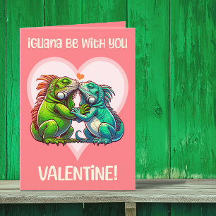 Iguana Wees Bij Jou Schattig Grappige Valentijn Feestdagen Kaart