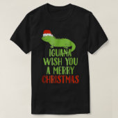 Iguana wenst u een prettig kerstkerstfeest. t-shirt (Design voorkant)