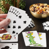 Iguane dans des cartes de jeu de sombrero (In Situ)