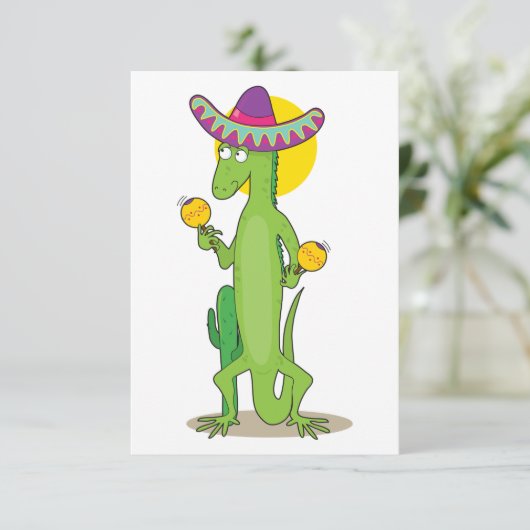 Iguane dans des invitations d'un sombrero (Debout devant)