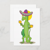 Iguane dans des invitations d'un sombrero (Devant / Derrière)