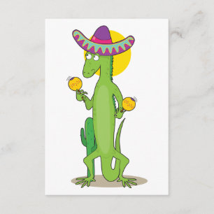 Iguane dans des invitations d'un sombrero