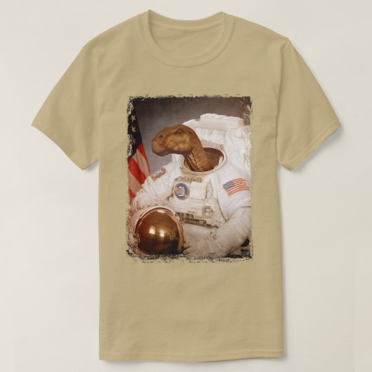 Iguanodon Astronaut Space Suit Moon Rocket Science T-shirt (Design voorkant)