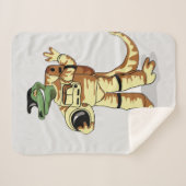 Iguanodon gekleed in een kosmonautenruimtepak. sherpa deken (Voorkant (horizontaal))
