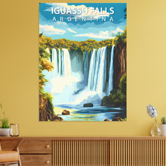 Iguassu Watervallen, Argentinië – Oude Reisposter Canvas Afdruk