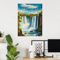 Iguassu Watervallen, Argentinië – Oude Reisposter