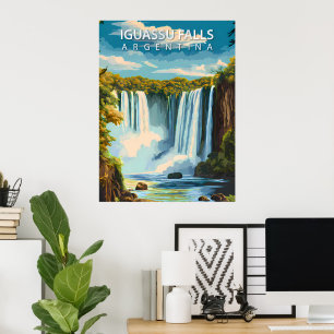 Iguassu Watervallen, Argentinië – Oude Reisposter Poster