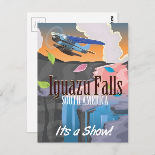 Iguazu Herfsten Zuid-Amerika Reisposter Briefkaart (Voorkant / Achterkant)