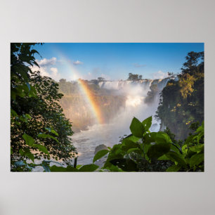 Iguazú Waterfall with Rainbow, Argentina Poster
