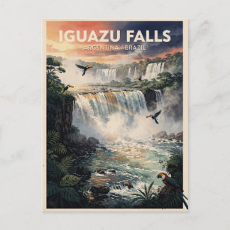 Iguazu-watervallen Argentinië Brazilië Vintage Briefkaart