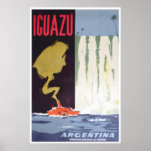Iguazu-watervallen kunst Argentinië Reisposterprin Poster