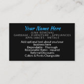 iHaul. Ordure transportant le carte de visite de (Dos)