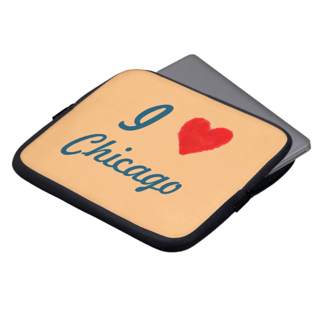 IHEART Chicago Laptop Sleeve (Voorkant top)