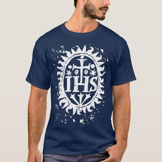IHS Cross Christogram kunst T-shirt (Voorkant)