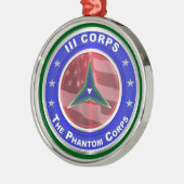 III Corps Keepomwille Kerstkerst Metalen Ornament (Links)