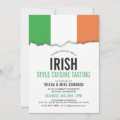 Iirish Theme Cuisine | Invitation blanc du drapeau (Devant)