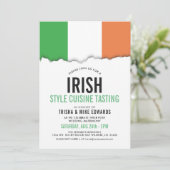 Iirish Theme Cuisine | Invitation blanc du drapeau (Debout devant)