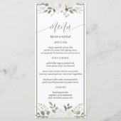 Iivoire Et Sage Élégant Menu Mariage Floral (Devant)