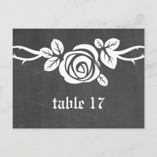 Iivoire Rose Chalkboard Numéro de table Carte post