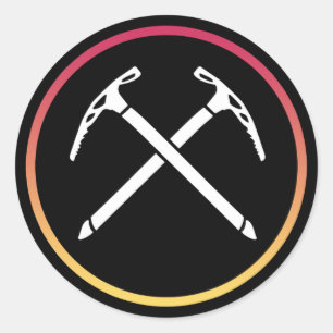 IJklimmen - kruisende ijskassen Ronde Sticker