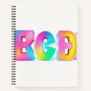 IJs, blokken, letters, kleuren Notitieboek
