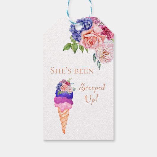 Ijs Bruiloft Feestje Ze heeft geschept Bedankt Cadeaulabel (Achterkant)