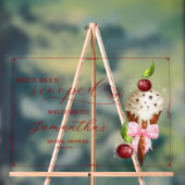 Ijs Cherry Geschept Bruids Bruiloft Verwelkoming Acryl Bord (Neutraal)